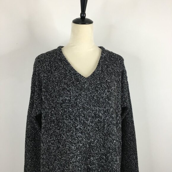 ATHLETA Black White Specks Wool & Cashmere Knit Zip Asymmetric Hem Sweater - Picture 6 of 9